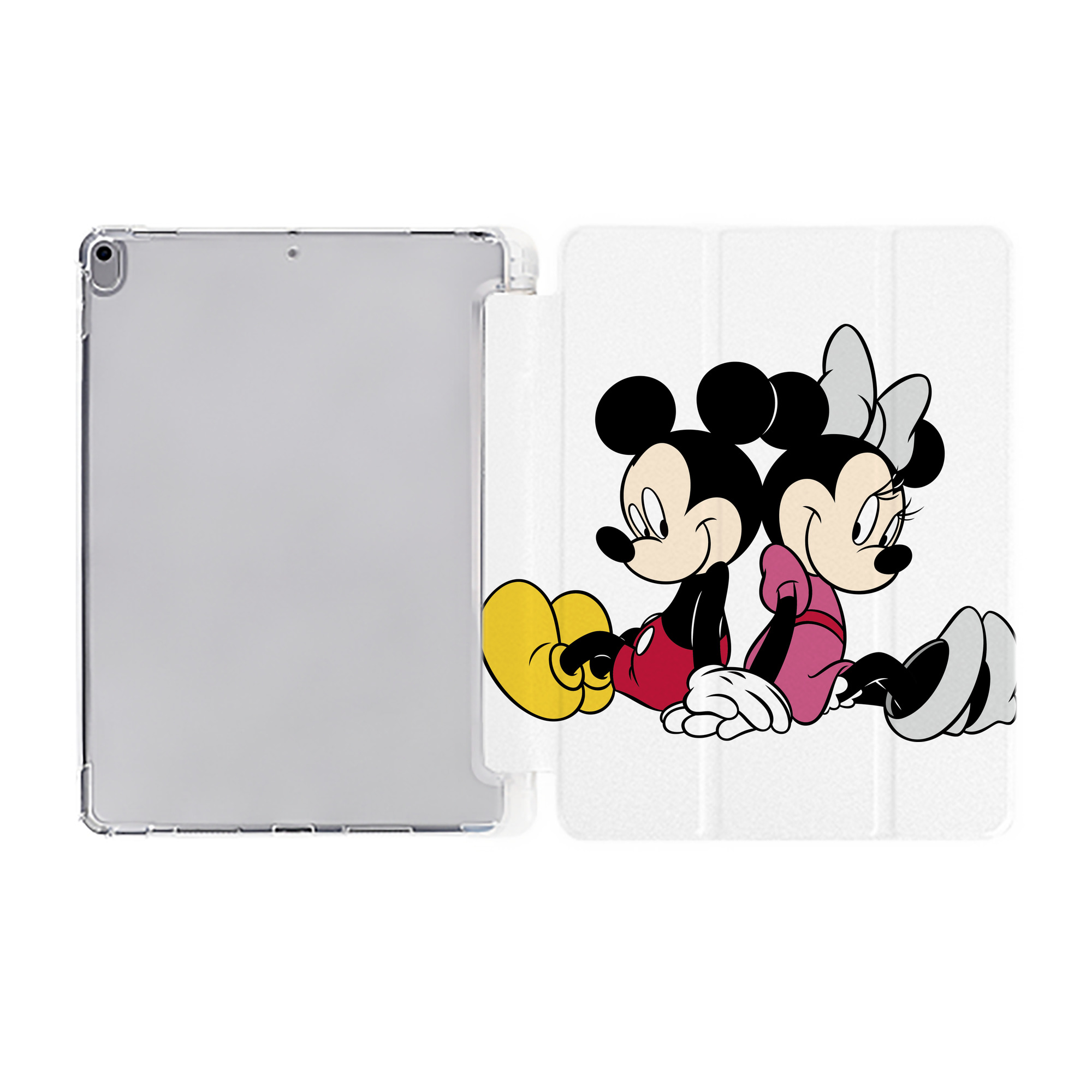 （画像用） ミッキーマウス Mickey Mouse IPad ケース ペン収納付き 三つ折りスタンド PUレザー×シリコン 対応機種9.5/10.5/10.9インチ